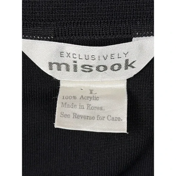 MISOOK Sweater Womens Large Brown Black Open Cardigan Acrylic Exclusively Misook - Picture 5 of 10